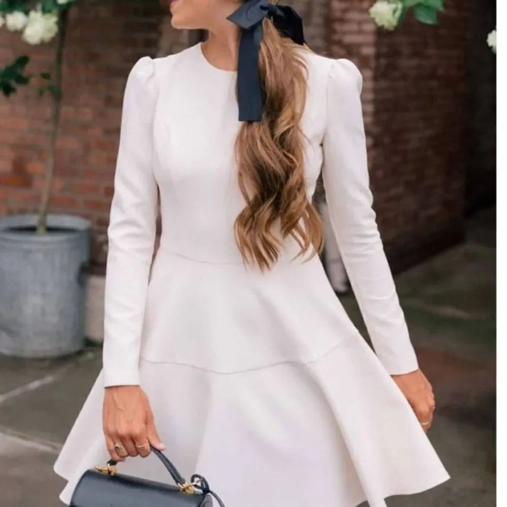 Gal Meets Glam Collection Celeste Long Sleeve Fit & Flare Dress Size 8